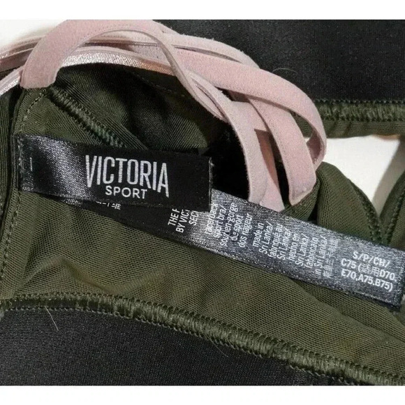 Victoria Sport The Player Dark Green Racerback Sports Bra Size Small Strappy - Picture 4 of 4